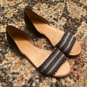 j.crew hayes sandal flats black print 7